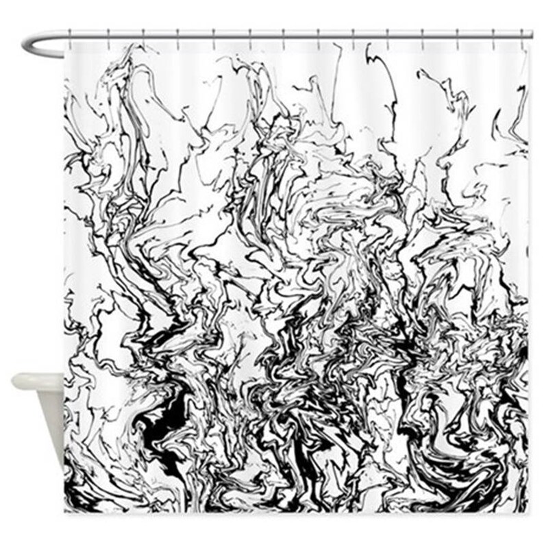 Shower Curtains Black White Shower Curtain Modern Shower Etsy
