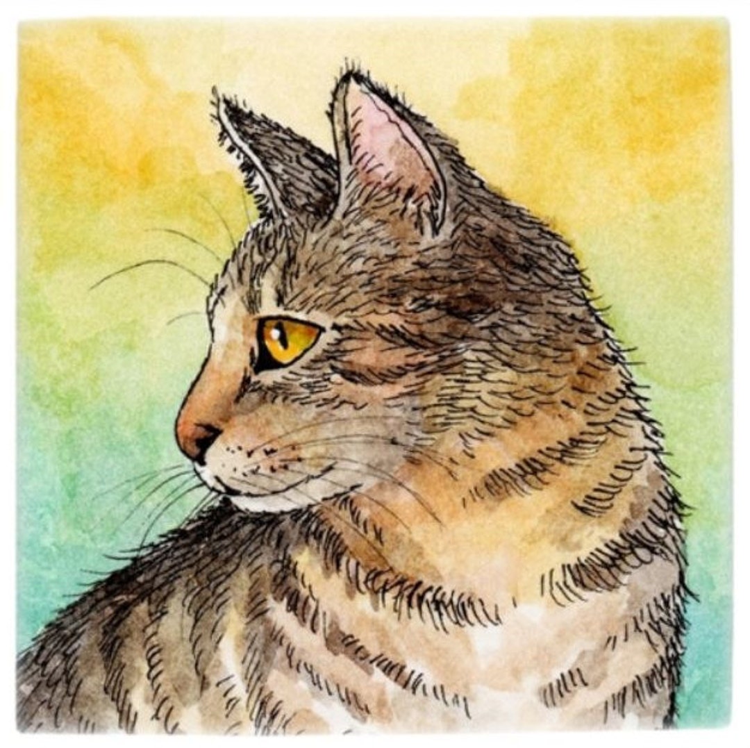 Hand Painted Ceramic Cat Art Tile With Easel Back - Nigeria | Ubuy