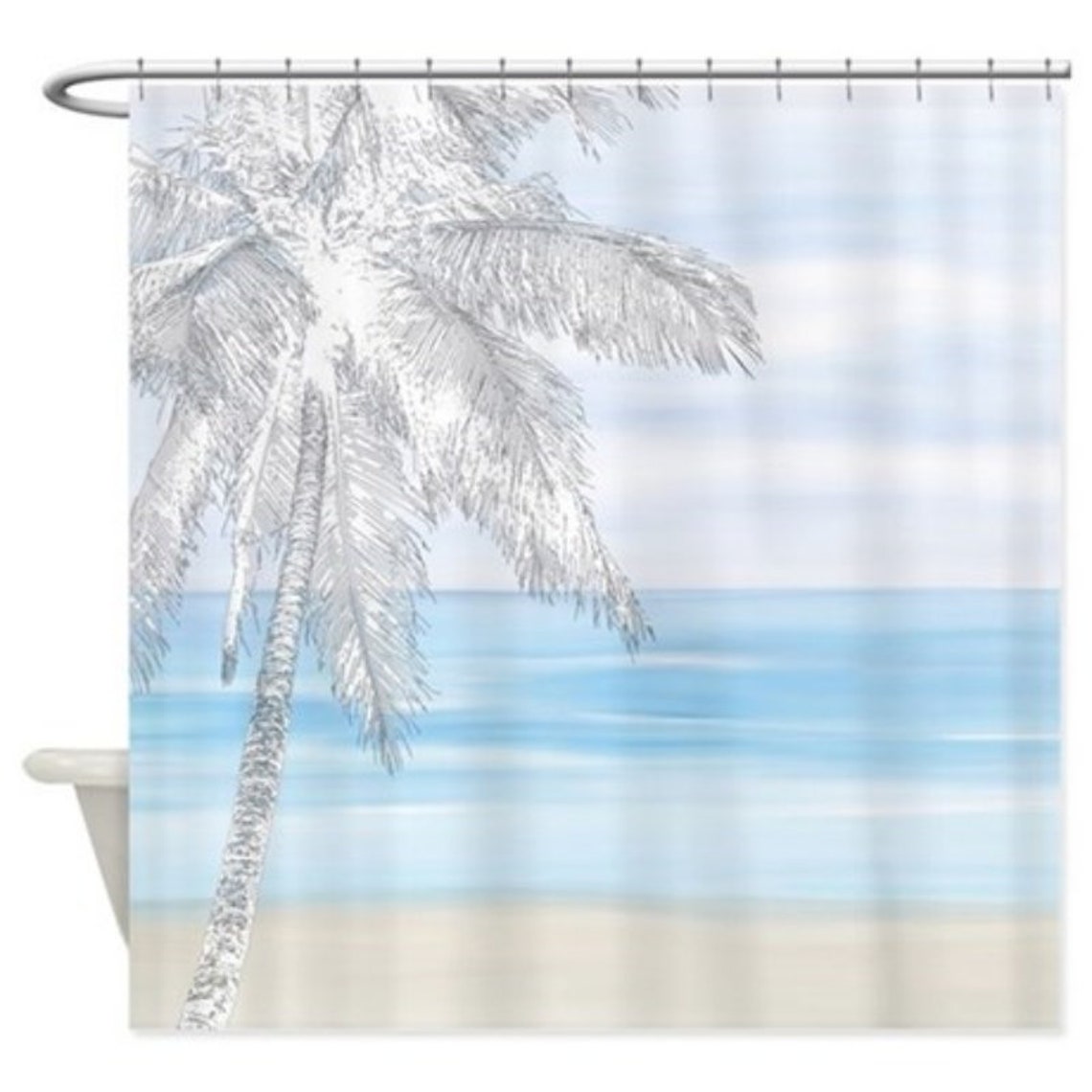 Shower Curtains Beach Shower Curtain Bath Mat Bathroom Sea - Etsy