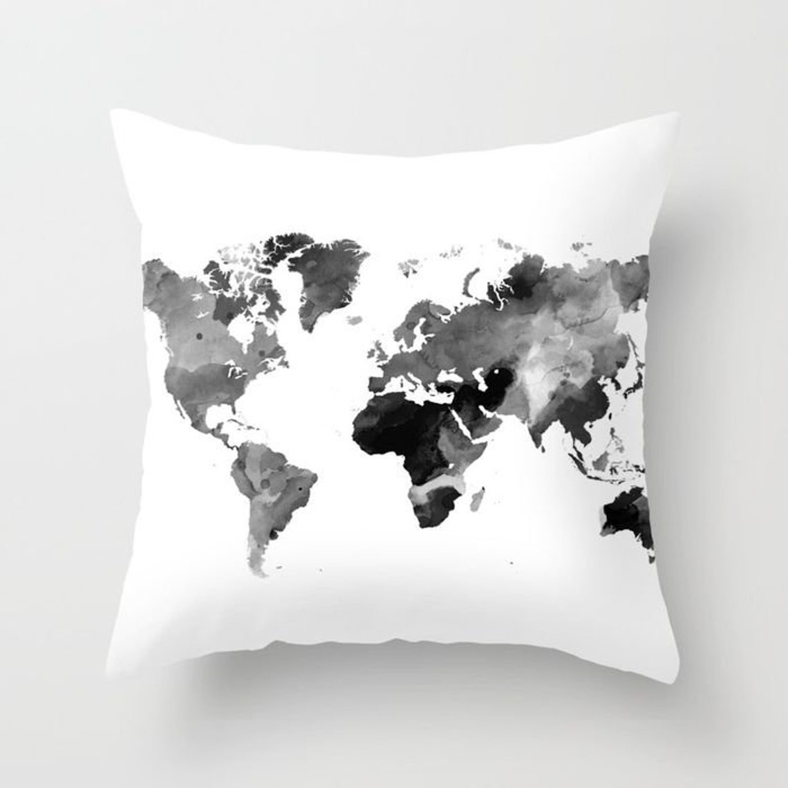 World Map Throw Pillow Cushion Case World Map pillow Cover Etsy