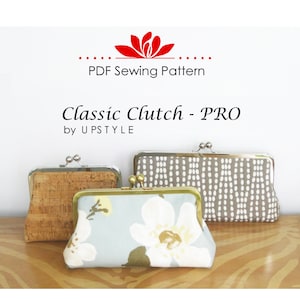 PDF Sewing Pattern Classic Clutch - PRO Multi-size Pattern for use with Classic Style Purse Frames - FREE Video Tutorial