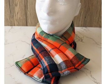 XL Microwave Flannel Weighted Neck Wrap, Heat Pack Flax Rice Heating and Cooling Pad, Extra Large Reversible Unisex