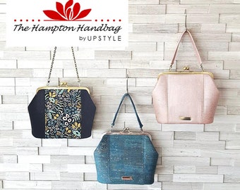 Hampton Handbag PDF Sewing Pattern- Full Size pdf Pattern and Tutorial by UPSTYLE - for craft, bag making, diy fashion