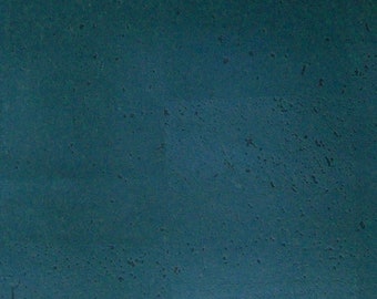Deep Teal Cork Fabric - Vegan Leather Eco-friendly Textile - Ships from USA