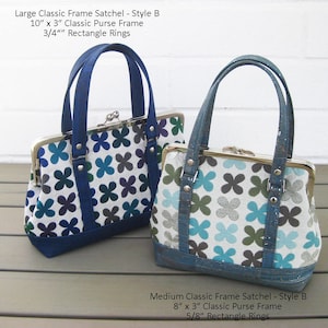 PDF Sewing Pattern Classic Frame Satchel Multi-size Pattern and Tutorial for use with Classic Purse Frames by UPSTYLE image 4