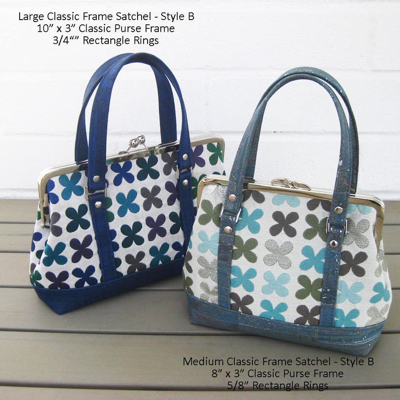 PDF Sewing Pattern Classic Frame Satchel Multi-size Pattern and Tutorial for use with Classic Purse Frames by UPSTYLE image 4