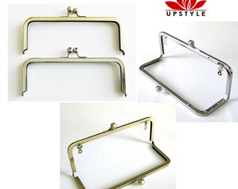 Clutch Purse Frame - Nickel or Antique Brass or Bronze - 8 x 3 Classic Style with or without chain loops - ships from USA