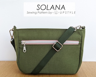 SOLANA PDF Sewing Pattern - Crossbody or Shoulder Bag - Two sizes included with Step-by-Step Tutorial for Immediate Download by UPSTYLE