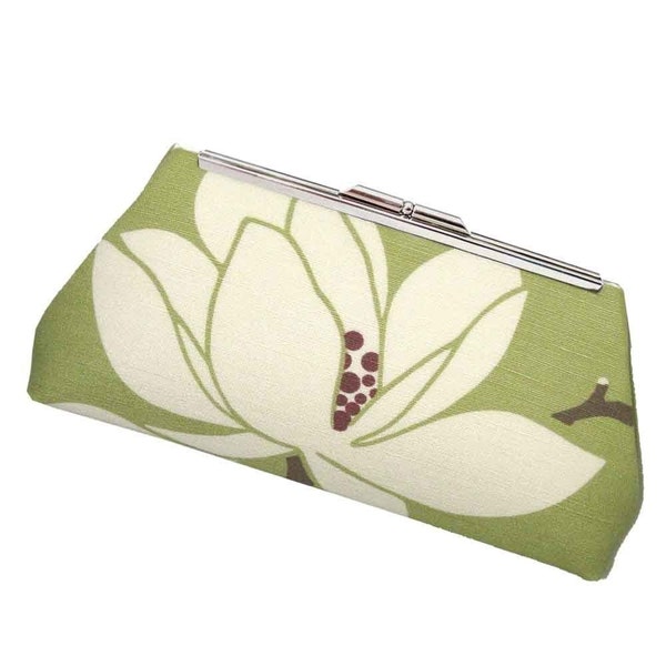 MODERN FLORAL CLUTCH - Martha Loves It - IVORY SILK LINING