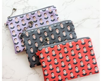 Zipper Pouch RBG Ruth Bader Ginsburg - Your choice Gift Wallet Clutch Women Justice - Ready to Ship - Made in the USA by UPSTYLE