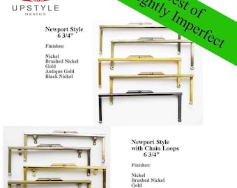 SAVE 50%  Set of 5 Frames - 6 3/4" Modern Newport Style Frames - BEST of Slightly Imperfect Clutch Purse Frames - Ships from USA