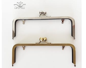 8" Classic Clutch Purse Frame: Nickel, Brass, or Bronze Finish