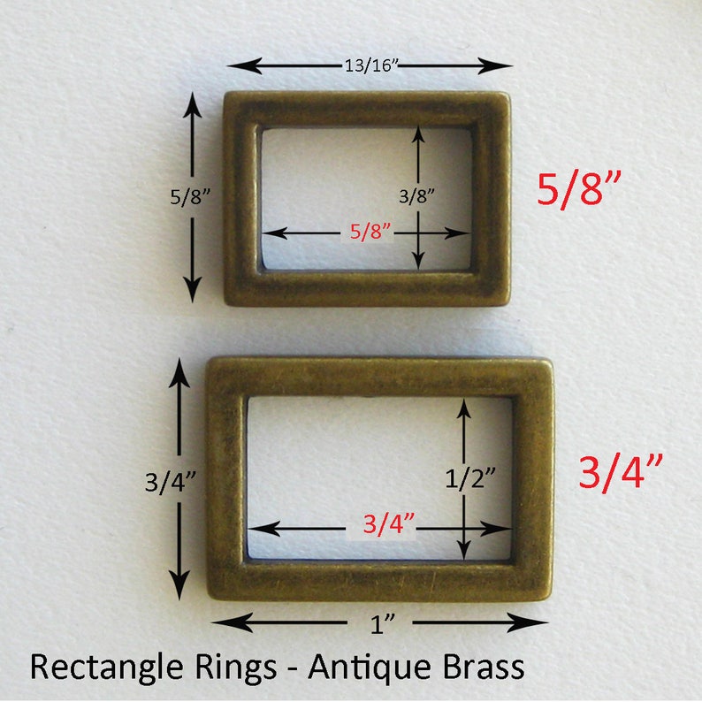 Rectangle Rings 5/8 or 3/4 Hardware for Purse Etsy