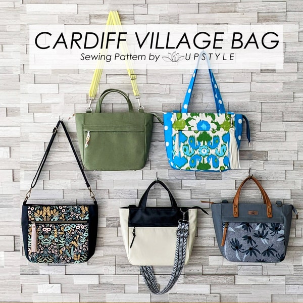 Cardiff Village Bag PDF Sewing Pattern - Tote Top Handle Shoulder Bag - Includes Step-by-Step Tutorial for Immediate Download by UPSTYLE