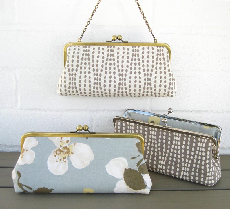 Large Classic Clutch Neutral and Soft Blue options with Etsy