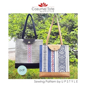 PDF Schnittmuster - Cozumel Tote von UPSTYLE - Erweiterbare faltbare Reisetasche diy bag