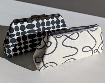 Petites pochettes en tissu Maharam Designer - Girard et Panton - Noir et Ivoire Moderne - Fabriqué aux Usa par UPSTYLE