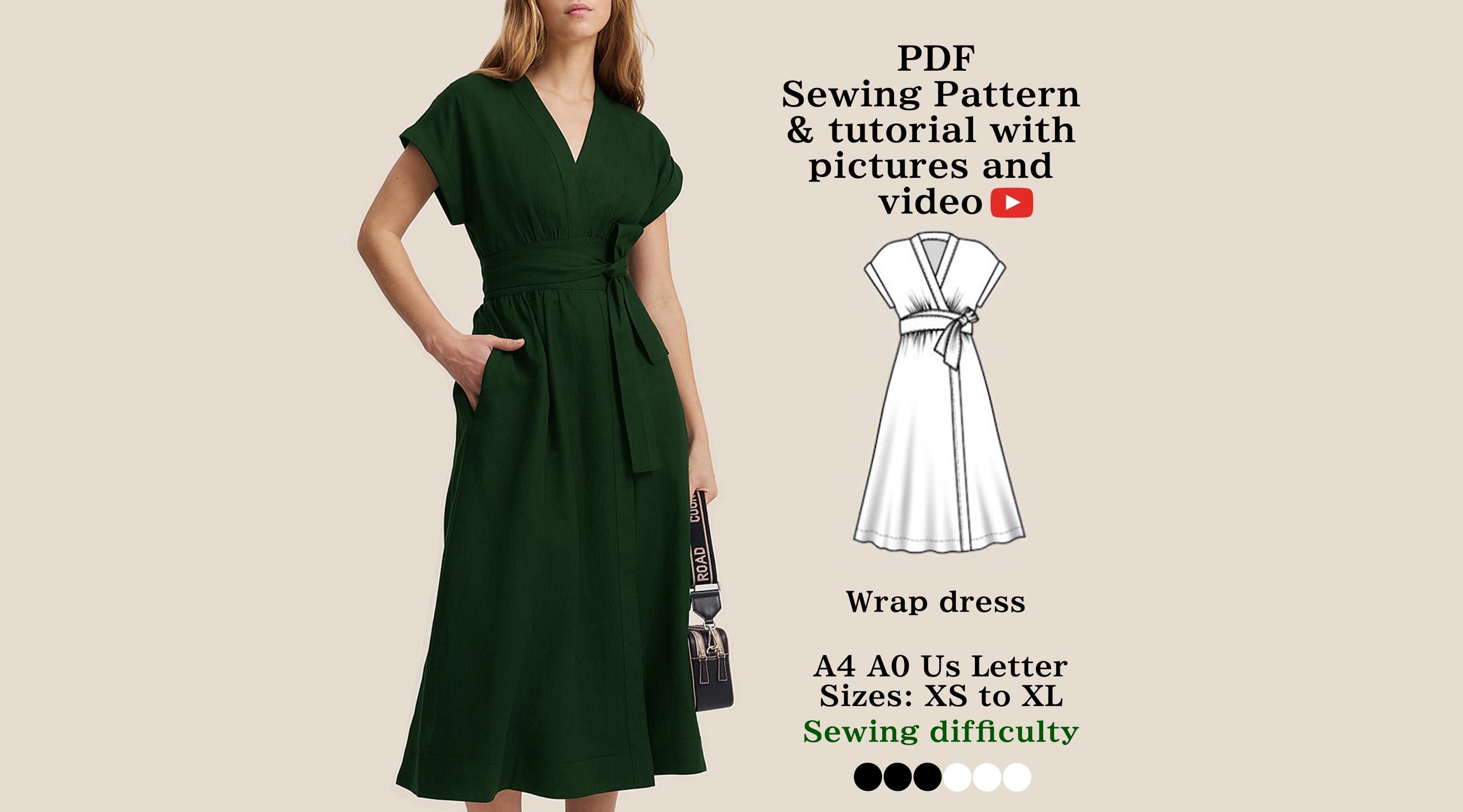 knee length dresses for ladies Eve Dress - Gorgeous Wrap Dress PDF Sewing Pattern main image 0