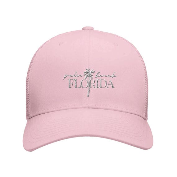 Palm Beach Embroidered Retro Trucker Cap - Etsy display picture 1