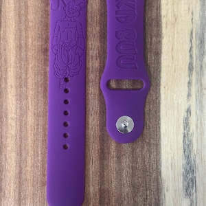 Anime Dragon Enemy, Evil Kid character themed engraved design on a silicone watch band compatible with Apple Watch and Samsung Galaxy Watch.