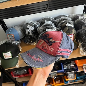 Distressed Vintage American Cowboy Trucker Cap – “Rebel State” Western Hat with Embroidered Design (7 Colours)