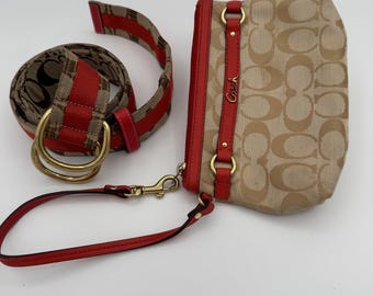 Coach Belt Vintage Brown Jacquard Coach Signature Brown/tan  display picture 2