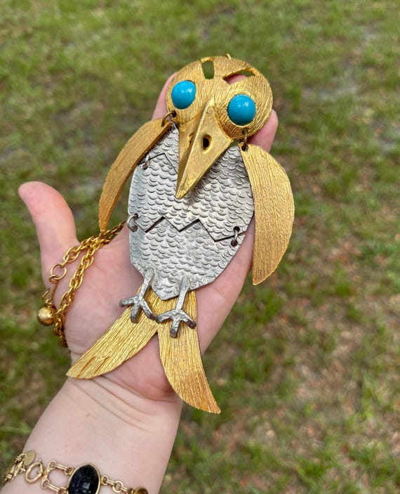 Vintage Rare Kenneth Jay Lane  Signed Bird Crow P… - image 2