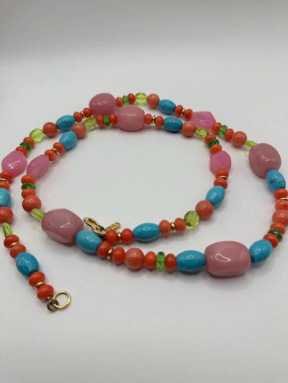 Kenneth Jay Lane Vintage Glass Bead Necklace Brac… - image 3