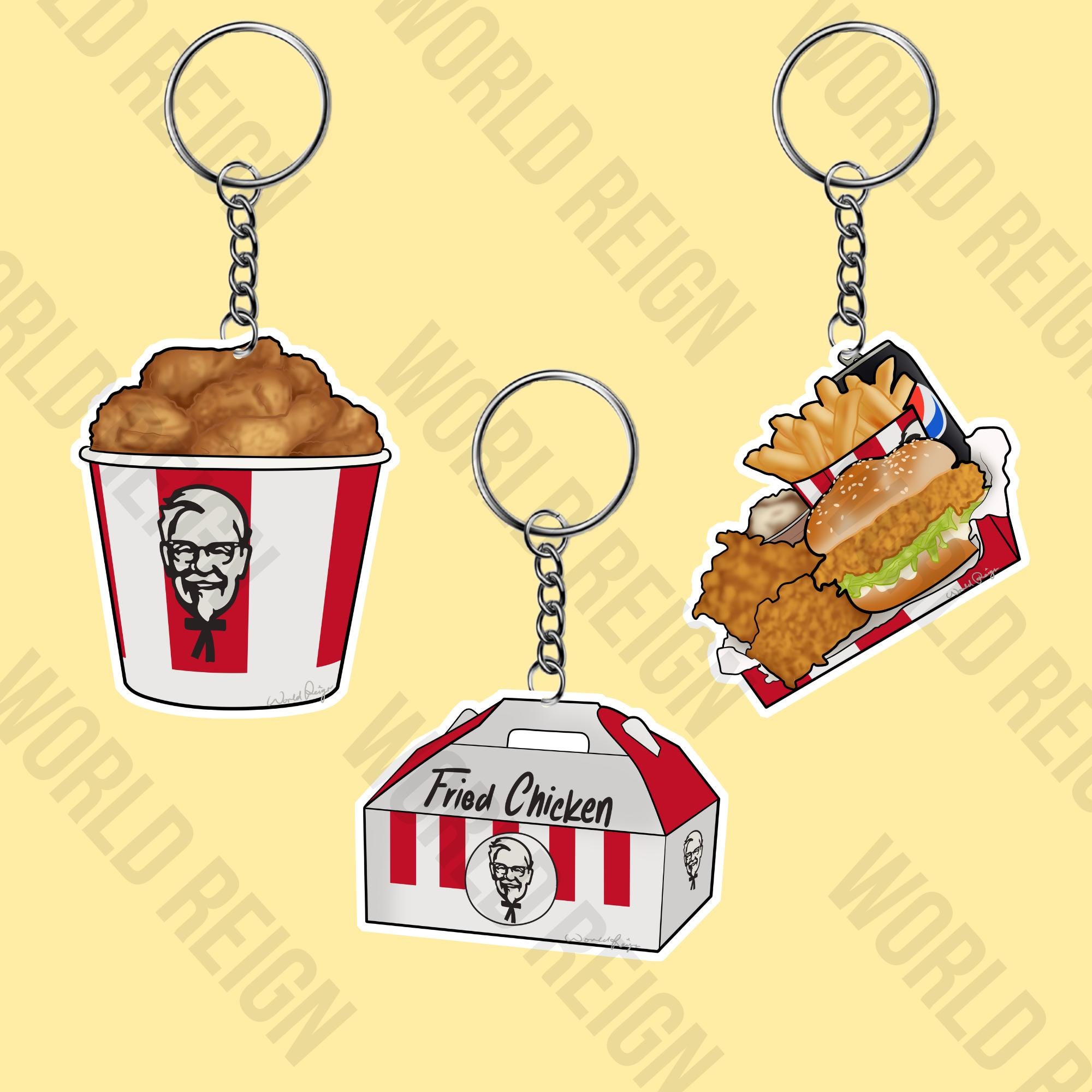 KFC Keychain Fried Chicken Fast Food Keyrings