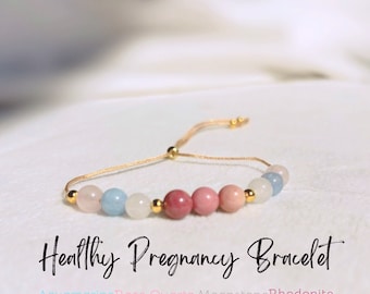 Healthy Pregnancy & Delivery Crystal Bracelet – Pregnancy Support Gift, Fertility Bracelet, Mom To Be Gift, Pregnancy Gift, Motherhood Cryst