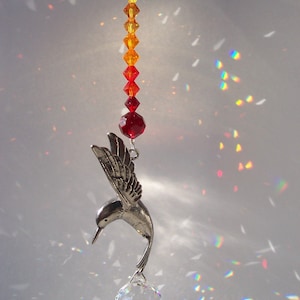 Pewter Hummingbird Suncatcher