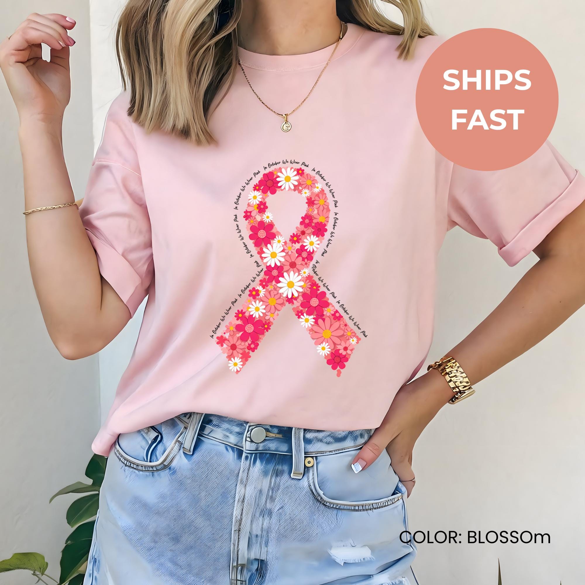 T-shirt Octobre Rose En Coton Pour Femme – Symbole Ruban Rose Contre Le Cancer Du Sein, Tailles S à 6XL