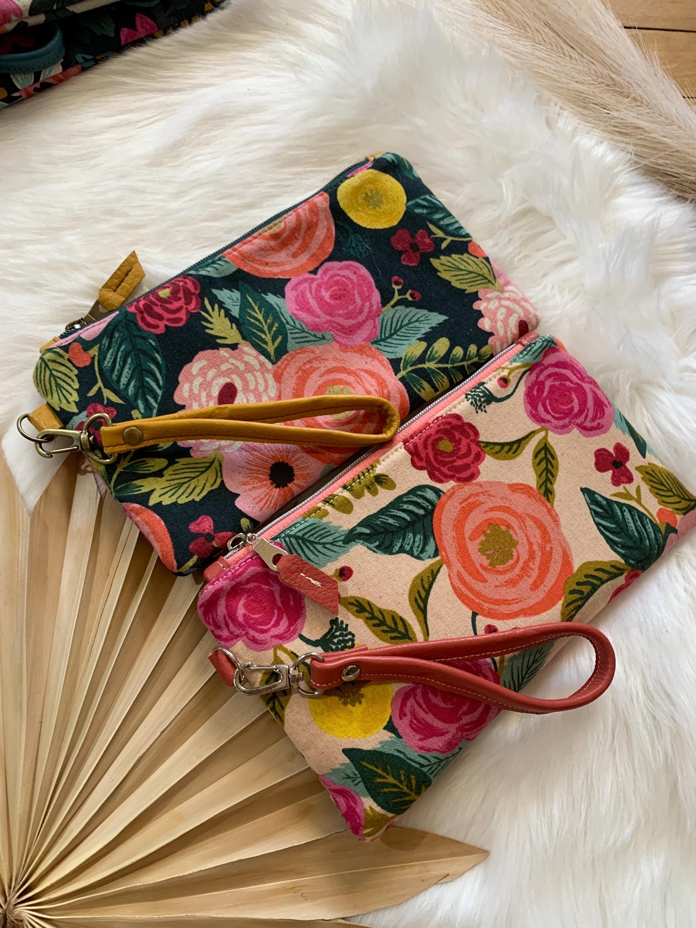 Rifle Paper Co. Camont Mughal Rose Unbleached Red Canvas  - Cotton + Steel - PER QUARTER METRE