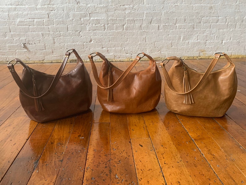 Brown leather hobo bag distressed brown genuine leather | Etsy