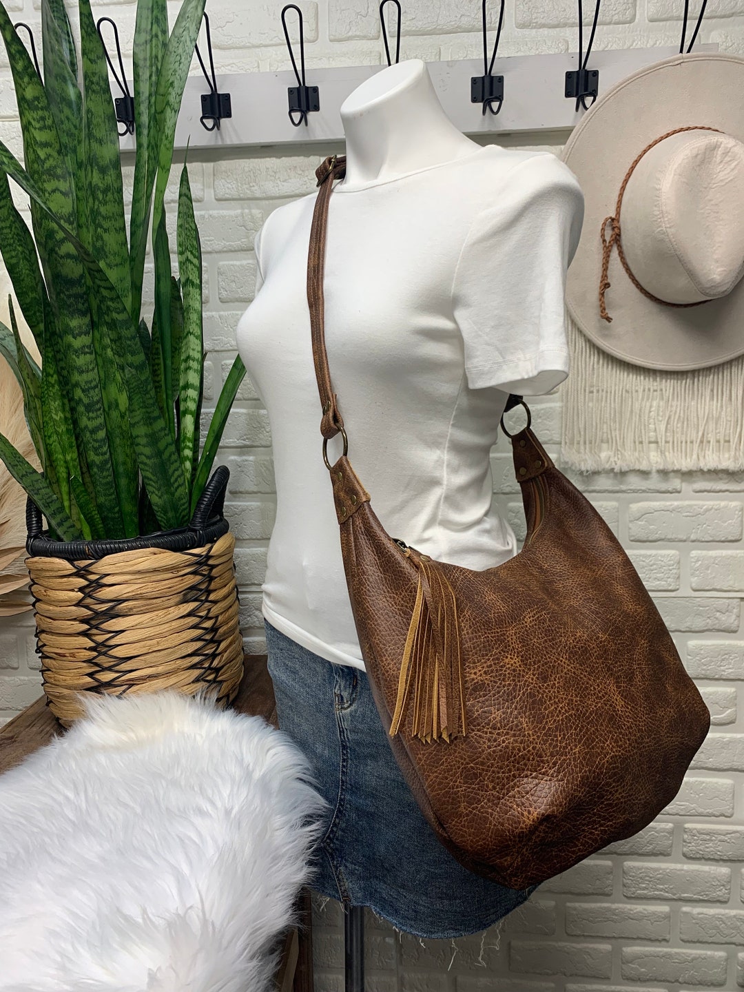 On 34th Woven Crossbody Hobo in Pink