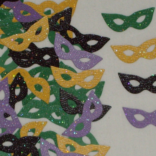 FREE SHIPPING: Mini Mardi Gras Glittered Cat Eye Masquerade Mask Confetti