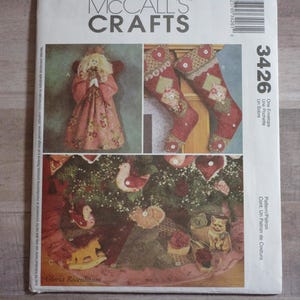 Free Shipping: Victorian Inspired Christmas Crafts Sewing Pattern/McCalls Crafts 3426/Angel, Stocking, Tree Skirt, Four Styles of Ornaments