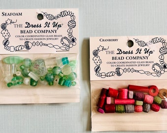 The Dress It Up Bead Company Color Coordinated Glass Beads Your Choice Seafoam Cranberry or Both Jesse James Company