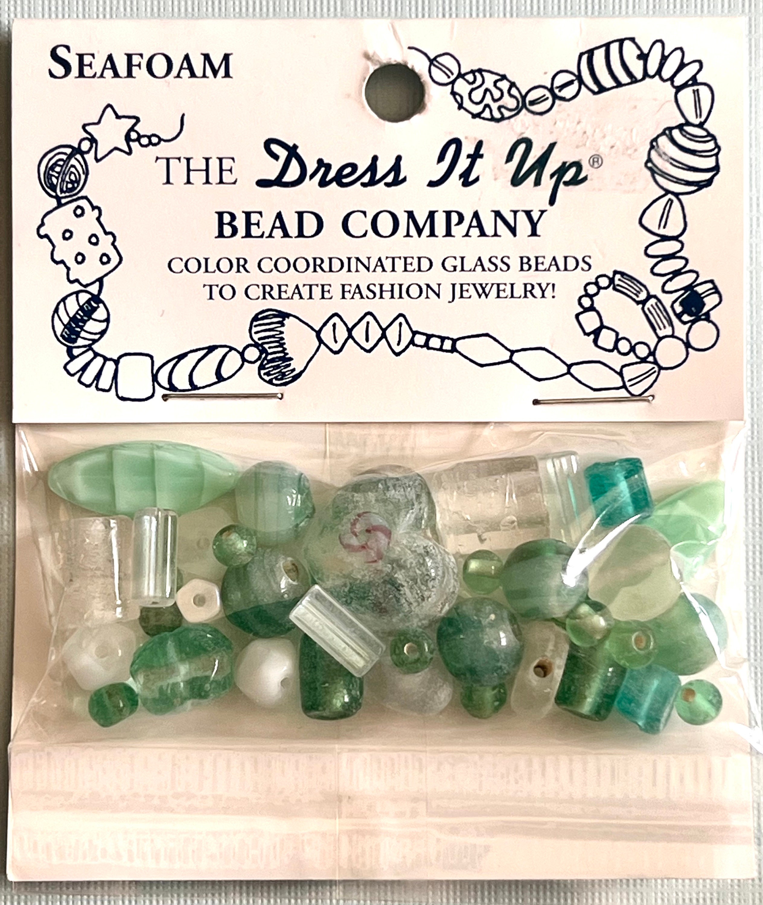 Glass Bead Mix, the Dress It up Company: Seafoam - Etsy