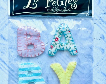 B A B Y Fabric Letter Stickers from La Petites by the Paper Studio 2005