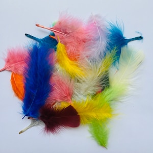 Sets of 50 Craft Feathers and Feather Bits Your Choice Blue Red White Multi-Color Craft Supply