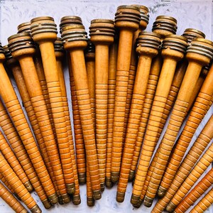 Vintage Wooden Weaving Textile Shuttle Bobbins Spools image 1