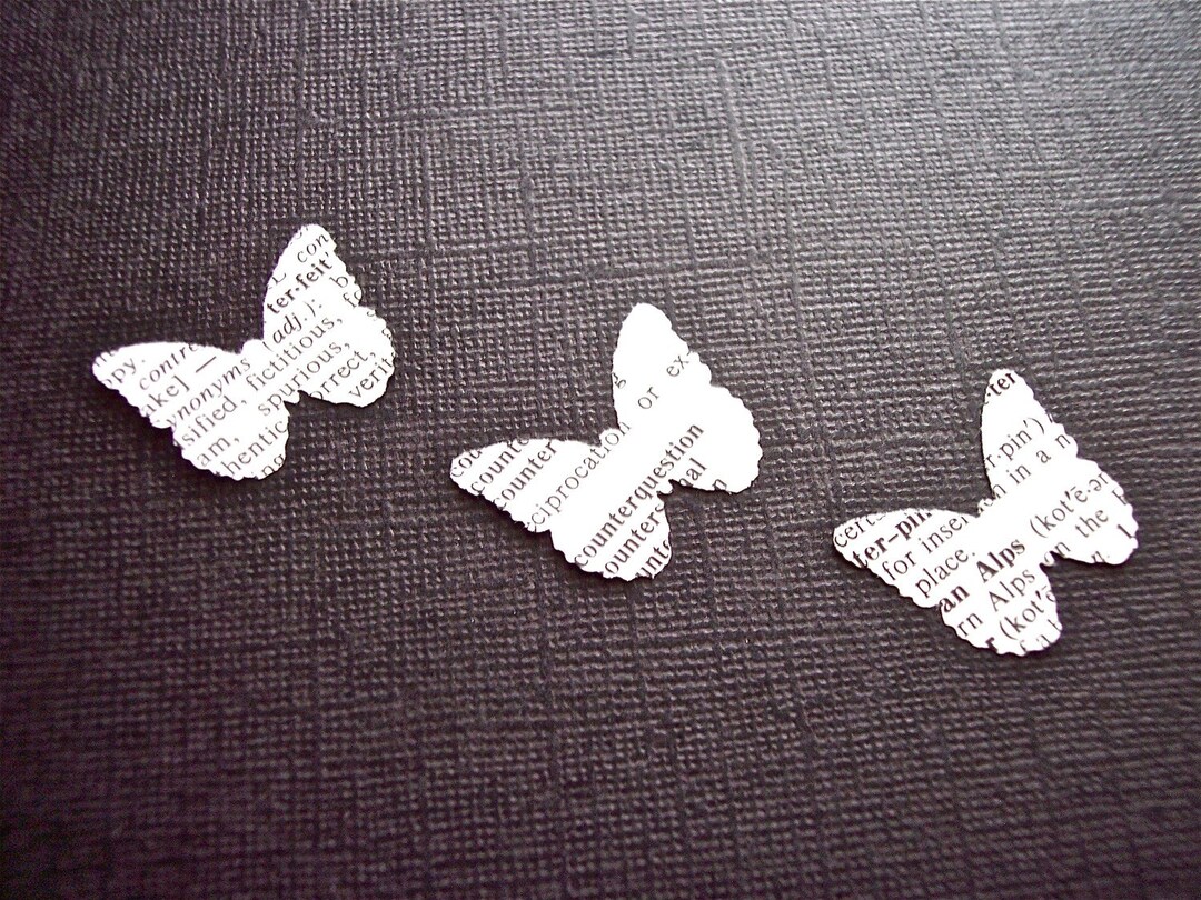 Butterfly Bulk Confetti Created From Vintage Dictionary Pages Wedding Party Decor Etsy