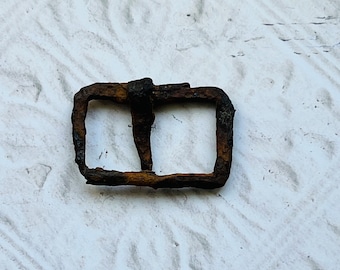 Antique Buckle Rusty Craft Assemblage Mixed Media Metal Supply Rustic Farmhouse Style