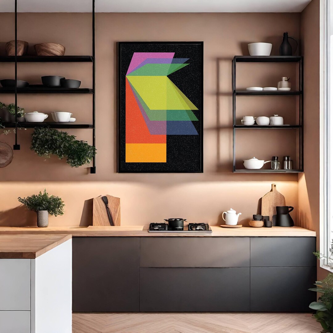 Minimal Wall Art Digital Poster Geometry 'COLORED SHADOW' Modern ...