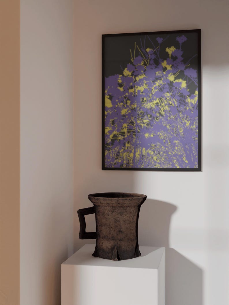 Purple Botanical Wall Art | Moody Wildflower Print | Dark Academia ...