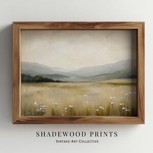 Landscape Art Print | Muted Oil Painting | Farmhouse Print | Digital Wall Art | Digital Downloadable Print