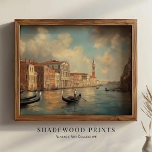 Vintage Venice Canal Painting | Antique Cityscape Print | Vintage Italy Wall Art | Digital Downloadable Print