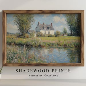 European Countryside Oil Painting | Farmhouse Print | Digital Wall Art | Digital Downloadable Print
