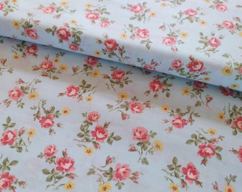 By the HALF Yard - Small Rose Belle de Jour - Cotton Fabric - Marcus Brothers